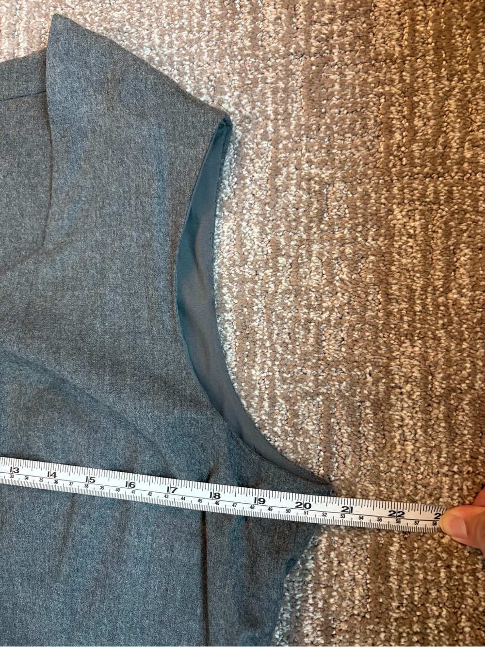 Talbots Sleeveless V-Neck Grey Sheath Dress - Italian Wool - Size 14 - Picture 9 of 14